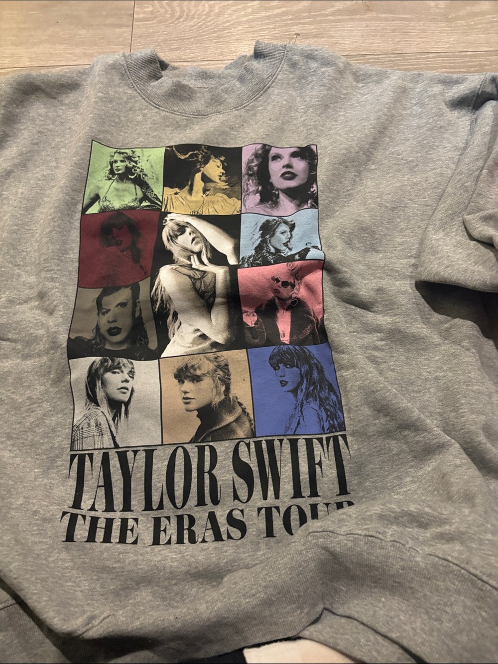 Taylor Swift Multicolor Pop Art Graphic Sweatshirt - Gray